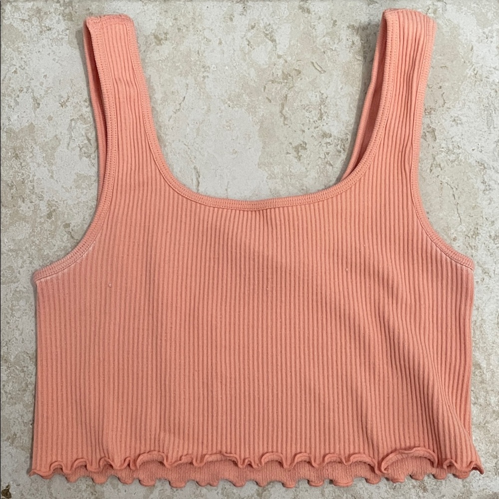 Aeropostale Coral Ribbed Crop Top